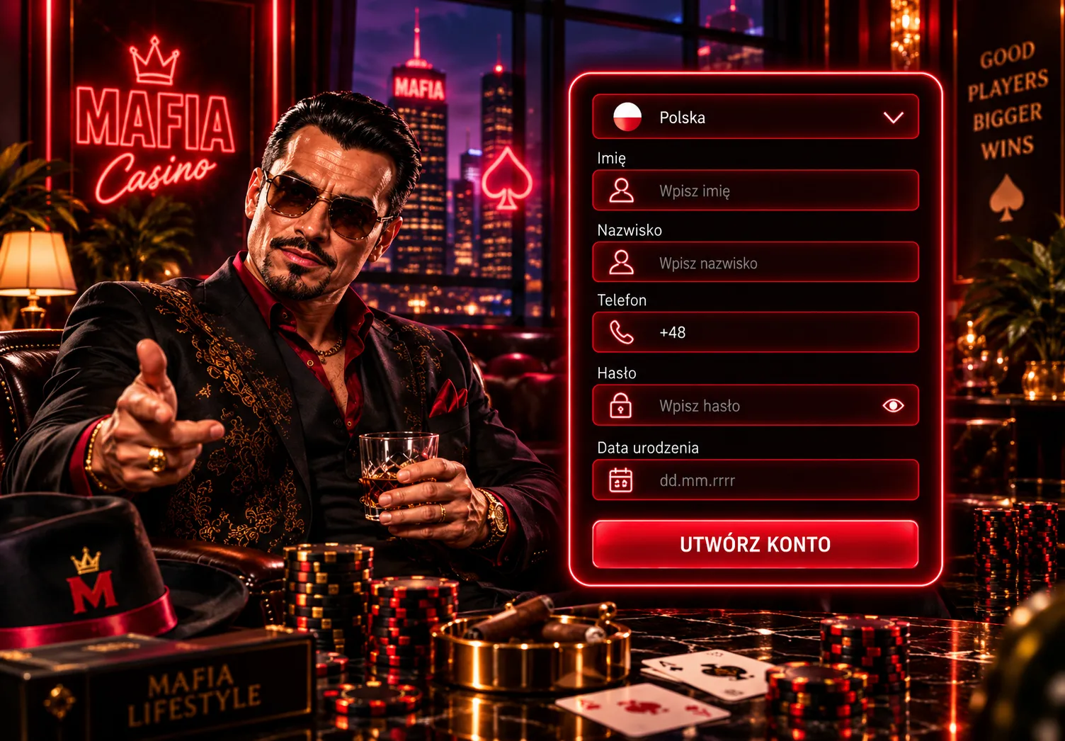 Logowanie do konta Mafia Casino